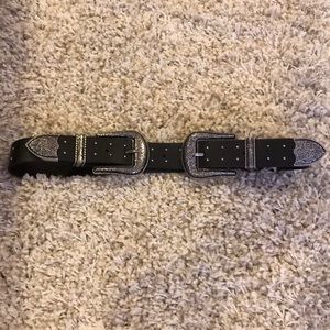 Black Double Buckle Western Zara Belt NEW